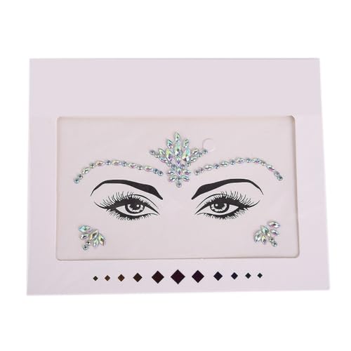 Gesicht Edelsteine Glitzersteine Gesicht Festival Tattoos Gesichts Aufkleber Gesichtsaufkleber Dekorative Aufkleber Face Sticker Strasssteine Gesichtstattoo für Halloween Karneval,Bunt 10 von Wambere