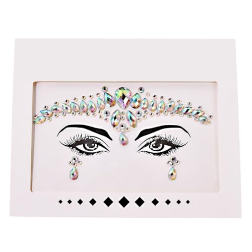 Gesicht Edelsteine Glitzersteine Gesicht Festival Tattoos Gesichts Aufkleber Gesichtsaufkleber Dekorative Aufkleber Face Sticker Strasssteine Gesichtstattoo für Halloween Karneval,Bunt 16 von Wambere