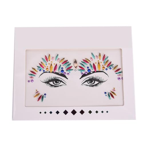 Gesicht Edelsteine Glitzersteine Gesicht Festival Tattoos Gesichts Aufkleber Gesichtsaufkleber Dekorative Aufkleber Face Sticker Strasssteine Gesichtstattoo für Halloween Karneval,Bunt 17 von Wambere