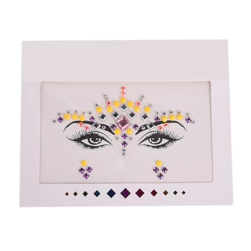 Gesicht Edelsteine Glitzersteine Gesicht Festival Tattoos Gesichts Aufkleber Gesichtsaufkleber Dekorative Aufkleber Face Sticker Strasssteine Gesichtstattoo für Halloween Karneval,Bunt 18 von Wambere
