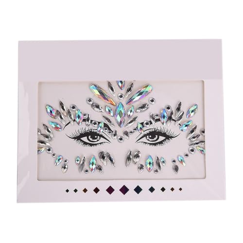 Gesicht Edelsteine Glitzersteine Gesicht Festival Tattoos Gesichts Aufkleber Gesichtsaufkleber Dekorative Aufkleber Face Sticker Strasssteine Gesichtstattoo für Halloween Karneval,Bunt 2 von Wambere