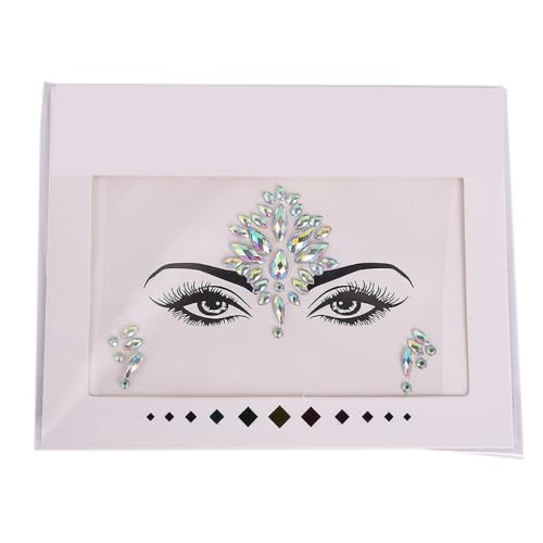 Gesicht Edelsteine Glitzersteine Gesicht Festival Tattoos Gesichts Aufkleber Gesichtsaufkleber Dekorative Aufkleber Face Sticker Strasssteine Gesichtstattoo für Halloween Karneval,Bunt 20 von Wambere