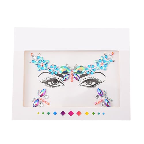 Gesicht Edelsteine Glitzersteine Gesicht Festival Tattoos Gesichts Aufkleber Gesichtsaufkleber Dekorative Aufkleber Face Sticker Strasssteine Gesichtstattoo für Halloween Karneval,Bunt 21 von Wambere