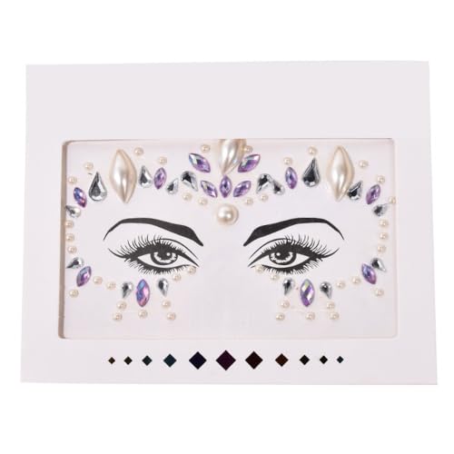 Gesicht Edelsteine Glitzersteine Gesicht Festival Tattoos Gesichts Aufkleber Gesichtsaufkleber Dekorative Aufkleber Face Sticker Strasssteine Gesichtstattoo für Halloween Karneval,Bunt 3 von Wambere