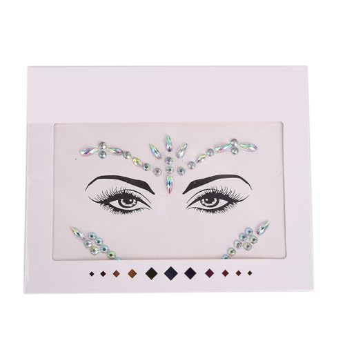 Gesicht Edelsteine Glitzersteine Gesicht Festival Tattoos Gesichts Aufkleber Gesichtsaufkleber Dekorative Aufkleber Face Sticker Strasssteine Gesichtstattoo für Halloween Karneval,Bunt 4 von Wambere