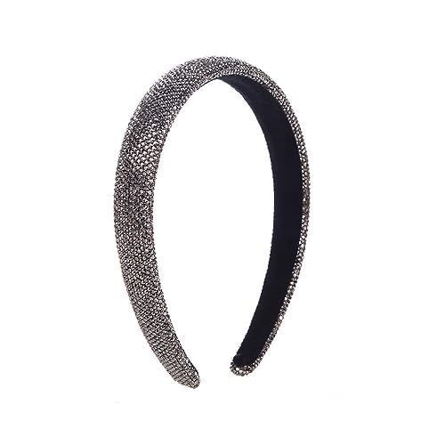 Glitzernd Strass Stirnbänder Haarband Rutschfestes Haarschmuck Elastisches Haaraccessoires,Haarstyling Accessoires für Damen Frauen Mädchen,für den Täglichen Gebrauch Yoga Sport,Helles Schwarz von Wambere