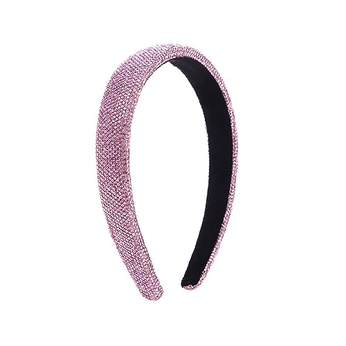 Glitzernd Strass Stirnbänder Haarband Rutschfestes Haarschmuck Elastisches Haaraccessoires,Haarstyling Accessoires für Damen Frauen Mädchen,für den Täglichen Gebrauch Yoga Sport,Rosa von Wambere