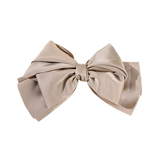 Große Haarklammer,Elegante Stoff Haarschleifen Clip Haarnadelschleife,Damen Haarspangen Haarschmuck Haarclip Haar-Accessoires für Frauen Mädchen Dicke Haar Dünne Haar,FranzöSischer Haarspange,Khaki von Wambere