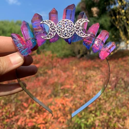 Haarbänder Für Damenhaar Kristall Strass Stirnband Transparent Kristall-Haarband Braut-Stirnband Frauen Kristall-Stirnband Glitzer-Kopfbedeckung,Pink Blau von Wambere