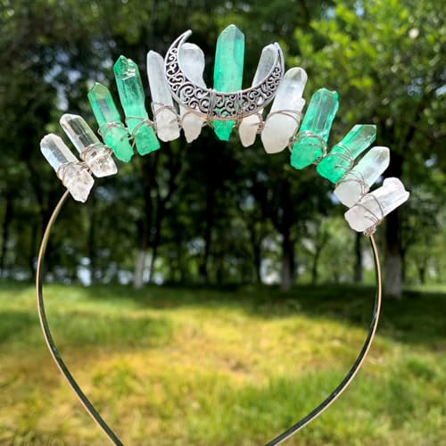 Haarbänder Für Damenhaar Kristall Strass Stirnband Transparent Kristall-Haarband Braut-Stirnband Frauen Kristall-Stirnband Glitzer-Kopfbedeckung,Weiß Grün von Wambere