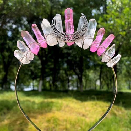 Haarbänder Für Damenhaar Kristall Strass Stirnband Transparent Kristall-Haarband Braut-Stirnband Frauen Kristall-Stirnband Glitzer-Kopfbedeckung,Weißes Puder von Wambere