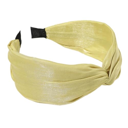 Haarbänder für Damen,breite Vintage-Haarbände Boho Wide Knot Turban Stoff HaarbandStirnband Kopfbedeckun Neuheitstrend Outdoor-Kopfschmuck für den täglichen Gebrauch Yoga Sport,Gelb von Wambere