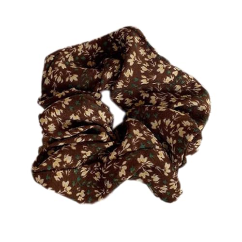 Haargummis Scrunchies für Damen, Bequeme Haargummis Haarschmuck Chiffon Organza Haarringe Haargummi Groß Halt Elastische Haarwackeln für Mädchen & Damen,Kaffeefarbe von Wambere