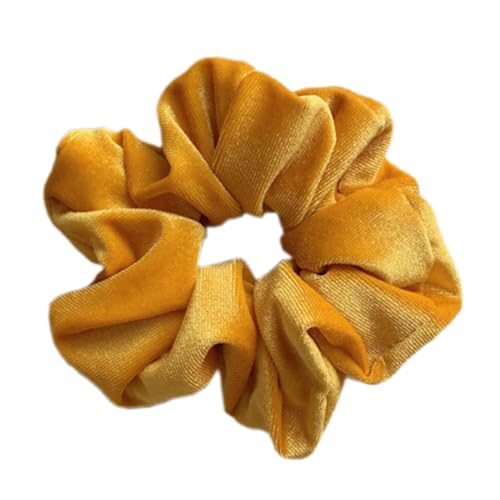 Haargummis Scrunchies für Damen, Premium Samt Haargummis Haar Haargummis Haarschmuck argummis Scrunchies für Damen, Groß Halt Elastische Haarwackeln für Mädchen & Damen,Gelb von Wambere