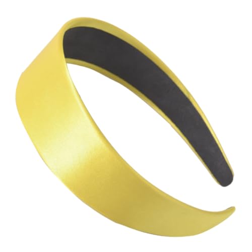 Haarreifen Damen, Stirnband Haarschmuck Haarbänder Kopfband für Frauen Make-up-Haarband Haarreifen Damen Breite Haarreif Charme Modischer Neuheitstrend für für Damen und Mädchen,Gelb von Wambere