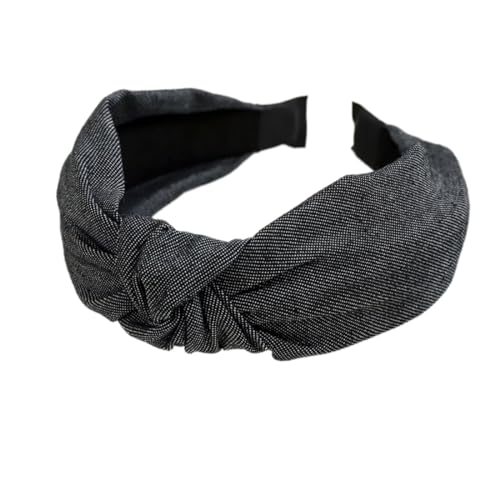 Haarreifen Damen,Cowboy-Farbe Haarbänder Kopfband für Damen Breite Retro Stirnband Haarreif Geknotete Kopfbedeckun Charme Modischer Neuheitstrend für für Damen und Mädchen,Schwarz S von Wambere