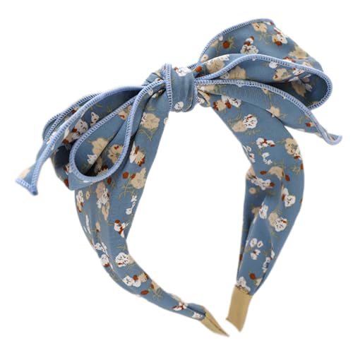 Haarreifen Schleife Damen, Breit Stirnband Vintage Haarschmuck Kopfbedeckung Haarband Damen Retro Stirnband Haarreifen Knoten Stirnbänder Turban für Frauen Mädchen Lieferungen,Blau von Wambere