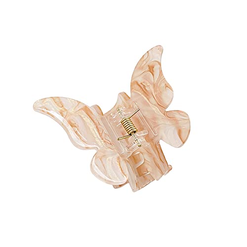 Haarspangen Schmetterling Damen Kleine Haarklammer,Schmetterling Haarklammer Haarspange Rutschfeste Hair Claw Clips,Muschel Marmor Haar Fänger Kieferfür Frauen Mädchen Damen,Champagner von Wambere