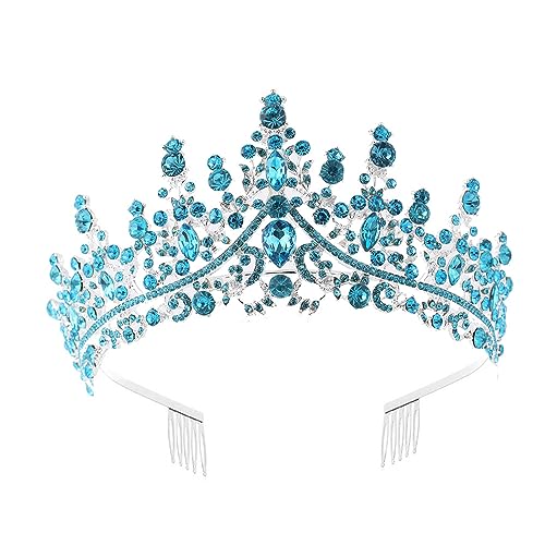 Hochzeit Braut Kristall Tiara Strasssteine Mädchen Haar Krone Prinzessin Stirnband Krone Haarschmuck für Hochzeit Verlobung Geburtstag Party Schönheitswettbewerb Bühnenauftritte,Blau C Hochzeit Braut Kristall Tiara Strasssteine Mädchen Haar Krone Prinzessin Stirnband Krone Haarschmuck für Hochzeit Verlobung Geburtstag Party Schönheitswettbewerb Bühnenauftritte,Blau C von Wambere