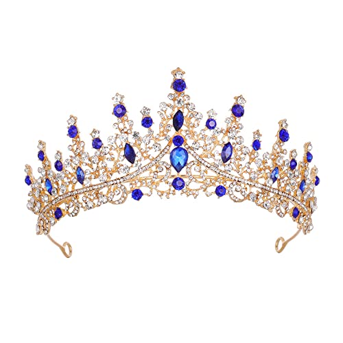 Hochzeit Braut Kristall Tiara Strasssteine Mädchen Haar Krone Prinzessin Stirnband Krone Haarschmuck für Hochzeit Verlobung Geburtstag Party Schönheitswettbewerb Bühnenauftritte,Königsblau Hochzeit Braut Kristall Tiara Strasssteine Mädchen Haar Krone Prinzessin Stirnband Krone Haarschmuck für Hochzeit Verlobung Geburtstag Party Schönheitswettbewerb Bühnenauftritte,Königsblau von Wambere