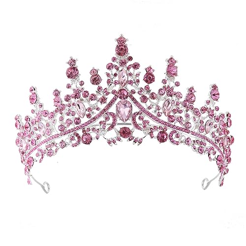 Hochzeit Braut Kristall Tiara Strasssteine Mädchen Haar Krone Prinzessin Stirnband Krone Haarschmuck für Hochzeit Verlobung Geburtstag Party Schönheitswettbewerb Bühnenauftritte,Rosa Hochzeit Braut Kristall Tiara Strasssteine Mädchen Haar Krone Prinzessin Stirnband Krone Haarschmuck für Hochzeit Verlobung Geburtstag Party Schönheitswettbewerb Bühnenauftritte,Rosa von Wambere