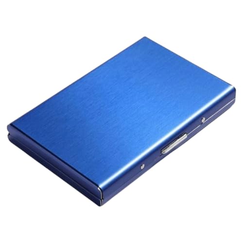 Kreditkarten Kartenhülle Kartenetui Kreditkartenetu mit RFID-Schutz für 6 Karte Kartenhalter aus Edelstahl Card Holder Tragbarer Diebstahlschutz Visitenkartenetui für Damen und Herren,Blau von Wambere