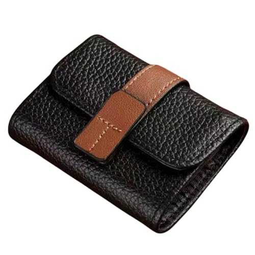 Mehrere Kartenfächer Bankkartenetui Münzbörse Kreditkartenetui aus PU-Leder Mini-Geldbörse Tragbar Kreditkartenhalter Kleines Akkordeon-Kartenetui,11 Kartenschlitze Kreditkarteninhaber,Schwarz A von Wambere