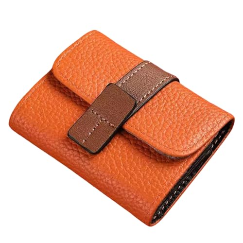 Mehrere Kartenfächer Bankkartenetui Münzbörse Kreditkartenetui aus PU-Leder Mini-Geldbörse Tragbar Kreditkartenhalter Kleines Akkordeon-Kartenetui,18 Kartenschlitze Kreditkarteninhaber,Orange B von Wambere