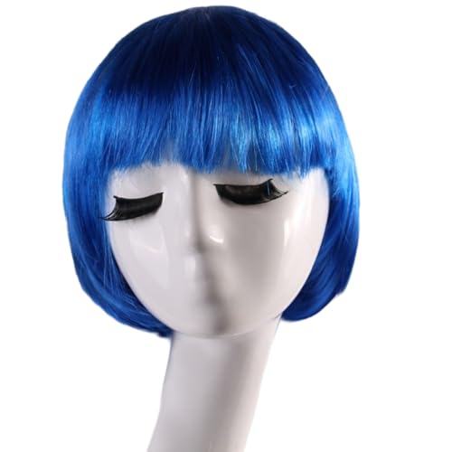Perücke Kurze Perücke Bunte BOB Perücke Damen Wig Haar Perücken Gerade Perücke Studentin Kurzhaarperücke Perücke kurze Haare für Karneval Fasching Cosplay Mottoparty Halloween,Blau Perücke Kurze Perücke Bunte BOB Perücke Damen Wig Haar Perücken Gerade Perücke Studentin Kurzhaarperücke Perücke kurze Haare für Karneval Fasching Cosplay Mottoparty Halloween,Blau von Wambere