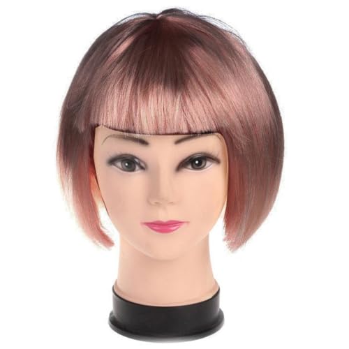 Perücke Kurze Perücke Bunte BOB Perücke Damen Wig Haar Perücken Gerade Perücke Studentin Kurzhaarperücke Perücke kurze Haare für Karneval Fasching Cosplay Mottoparty Halloween,Braun von Wambere