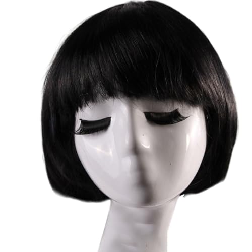 Perücke Kurze Perücke Bunte BOB Perücke Damen Wig Haar Perücken Gerade Perücke Studentin Kurzhaarperücke Perücke kurze Haare für Karneval Fasching Cosplay Mottoparty Halloween,Schwarz Perücke Kurze Perücke Bunte BOB Perücke Damen Wig Haar Perücken Gerade Perücke Studentin Kurzhaarperücke Perücke kurze Haare für Karneval Fasching Cosplay Mottoparty Halloween,Schwarz von Wambere