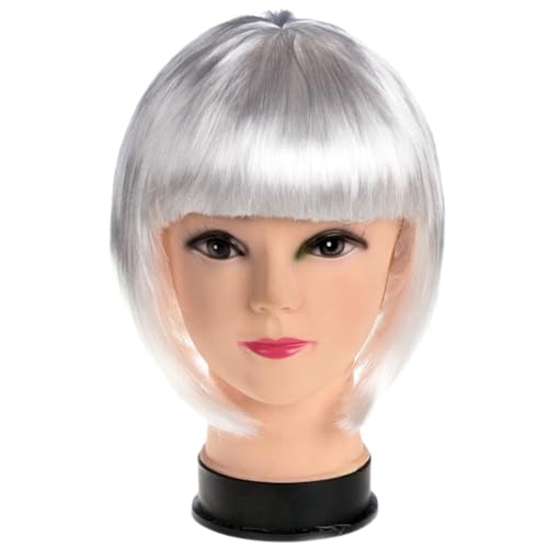 Perücke Kurze Perücke Bunte BOB Perücke Damen Wig Haar Perücken Gerade Perücke Studentin Kurzhaarperücke Perücke kurze Haare für Karneval Fasching Cosplay Mottoparty Halloween,Silberweiß Perücke Kurze Perücke Bunte BOB Perücke Damen Wig Haar Perücken Gerade Perücke Studentin Kurzhaarperücke Perücke kurze Haare für Karneval Fasching Cosplay Mottoparty Halloween,Silberweiß von Wambere