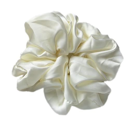 Satin Haargummis Scrunchies Haargummi Weich Elastisch Silk Haarband, Haarbruch und Anti-Falten ferdeschwanzhalter Haarband aus Seide für Frauen und Mädchen,Beige von Wambere