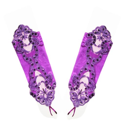 Spitzenhandschuhe für Frauen,elegante Handschuhe Paillettenröschen Spitzenhandschuh Hakenfinger-Spitze florale Handschuhe zum Binden für Hochzeit Bankett Kostümzubehör Party Abendessen,Lila Spitzenhandschuhe für Frauen,elegante Handschuhe Paillettenröschen Spitzenhandschuh Hakenfinger-Spitze florale Handschuhe zum Binden für Hochzeit Bankett Kostümzubehör Party Abendessen,Lila von Wambere
