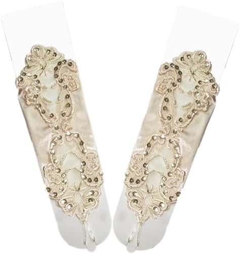 Spitzenhandschuhe für Frauen,elegante Handschuhe Paillettenröschen Spitzenhandschuh Hakenfinger-Spitze florale Handschuhe zum Binden für Hochzeit Bankett Kostümzubehör Party Abendessen,Sekt Spitzenhandschuhe für Frauen,elegante Handschuhe Paillettenröschen Spitzenhandschuh Hakenfinger-Spitze florale Handschuhe zum Binden für Hochzeit Bankett Kostümzubehör Party Abendessen,Sekt von Wambere