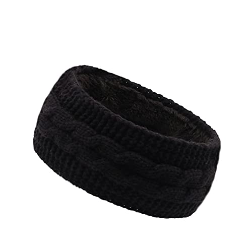 Stirnband Damen Winter, Gestrickt Warmes Stirnbänder Haarband Ohrenwärmer Headwrap Kopfband Verdicken für Frauen Mädchen Elastische Häkelarbeit Thermo Stirnband,Schwarz von Wambere