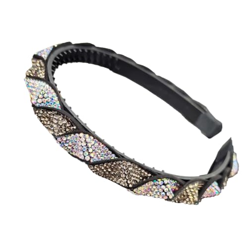 Strass Haarschmuck Haarreifen Damen Haarreif Strass Kopfschmuck Stirnband Zubehör Haarreifen Haarreifen mit Rutschfesten Zähnen für Frauen und Mädchen Party Picknick Hochzeit Reisen,Grau B von Wambere