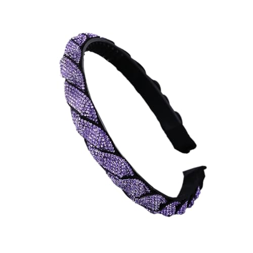 Strass Haarschmuck Haarreifen Damen Haarreif Strass Kopfschmuck Stirnband Zubehör Haarreifen Haarreifen mit Rutschfesten Zähnen für Frauen und Mädchen Party Picknick Hochzeit Reisen,Lila von Wambere