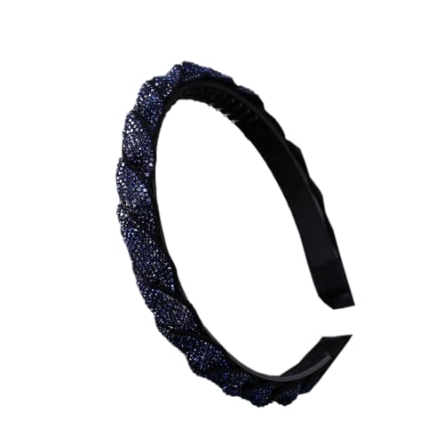 Strass Haarschmuck Haarreifen Damen Haarreif Strass Kopfschmuck Stirnband Zubehör Haarreifen Haarreifen mit Rutschfesten Zähnen für Frauen und Mädchen Party Picknick Hochzeit Reisen,Navy blau von Wambere