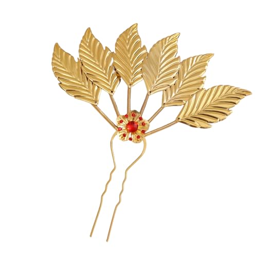Strasssteine Haarstab Haarspangen,Damen Styling Accessoire Haarschmuck,Haarnadel Haarstab,Pfauenblatt Haarnadel,Brautschmuck,für Hochzeitsfeiern,Gold N von Wambere