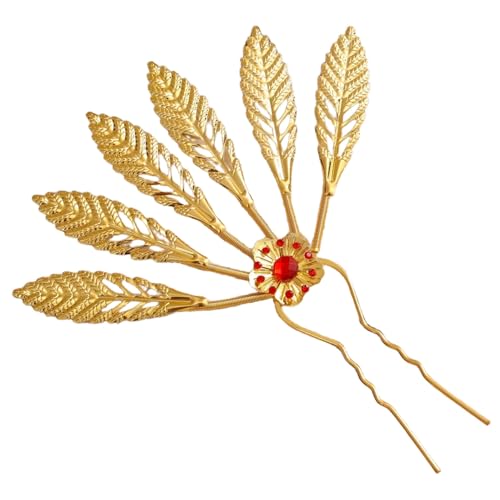 Strasssteine Haarstab Haarspangen,Damen Styling Accessoire Haarschmuck,Haarnadel Haarstab,Pfauenblatt Haarnadel,Brautschmuck,für Hochzeitsfeiern,Gold P von Wambere