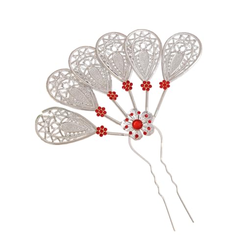 Strasssteine Haarstab Haarspangen,Damen Styling Accessoire Haarschmuck,Haarnadel Haarstab,Pfauenblatt Haarnadel,Brautschmuck,für Hochzeitsfeiern,Silber D von Wambere