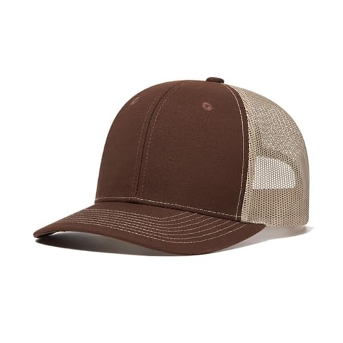 Truckercap Herren,Trucker Cap mit Mesh Netz,Meshcap größenverstellbar Baseball Cap,Sommer atmungsaktive Sun Cap,mit verstellbarem Schnallenverschluss für Draußen,Sport und Reisen,Braun B+Khaki von Wambere