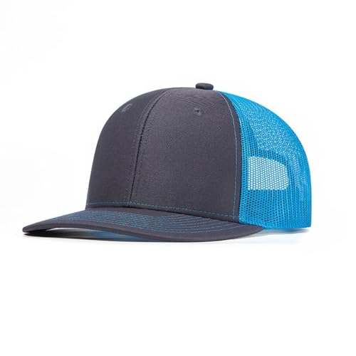 Truckercap Herren,Trucker Cap mit Mesh Netz,Meshcap größenverstellbar Baseball Cap,Sommer atmungsaktive Sun Cap,mit verstellbarem Schnallenverschluss für Draußen,Sport und Reisen,Grau A+Bule C von Wambere