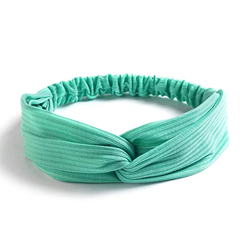 Vintage Stirnbänder,Retro Haarschmuck Haare Zubehör für Damen Mädchen,Stirnbänder Stirnband Sport Haarbänder Elastisch Breit Haarreife für Frauen Yoga Workout Headbands,Elastische Haarschmuck,Grün B von Wambere