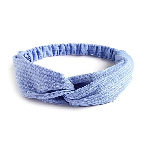 Vintage Stirnbänder,Retro Haarschmuck Haare Zubehör für Damen Mädchen,Stirnbänder Stirnband Sport Haarbänder Elastisch Breit Haarreife für Frauen Yoga Workout Headbands,Elastische Haarschmuck,Blau F von Wambere