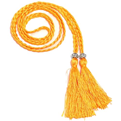 Wambere 1 Stück Damen Geflochtener Taillengürtel Fransengürtel Taillenseil Kordel Gürtel Dünner Quaste Geflochten Quastegürtel Gürtel Gewebte Quaste Kette Gürtel für Frauen Kleider,Gold von Wambere