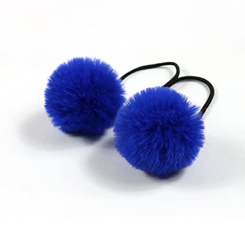 Wambere 10 Stück Nette Kopfbedeckung,5cm Pompom Haarband Baby Haargummi Kleine Kugel Pferdeschwanzhalter Mädchen Pelzknäuel Haargummis Baby Haarschmuck Pferdeschwanz Halter,Königsblau von Wambere
