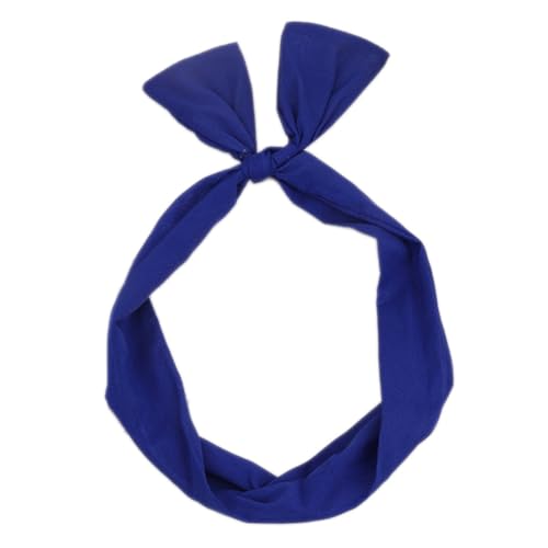 3 Stück Vintage Haarreif mit Schleife Damen Stirnband mit Draht Kopfband Haarbänder Hasenohren Stirnbänder Haarband Haarschmuck Kopfbedeckung für Frauen Mädchen Tägliches Tragen,Königsblau von Wambere