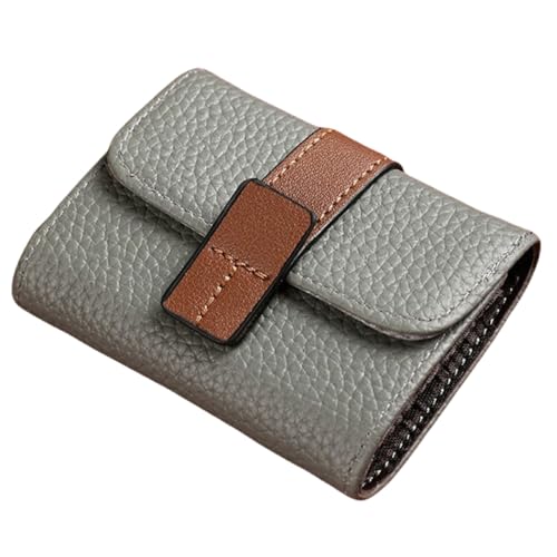 Wambere Mehrere Kartenfächer Bankkartenetui Münzbörse Kreditkartenetui aus PU-Leder Mini-Geldbörse Tragbar Kreditkartenhalter Kleines Akkordeon-Kartenetui,11 Kartenschlitze Kreditkarteninhaber,Grau A von Wambere